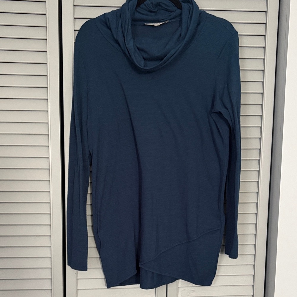 LOFT Deep Blue Cowl Neck Top